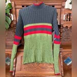 Striped Roxy Ribbed Y2K Sweater Size Large